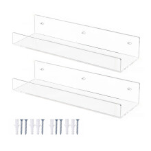 Wall Shelf Mount Stand 2 Pack for Speakers, Clocks, Books and Small Items Transparent