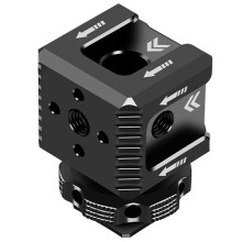 Three Head Hot Shoe Mounting Base Durable Aluminum Alloy Design for Photography