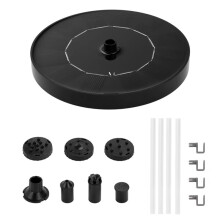 1W Solar Water Pump Circular Fountain Pump 150L/H 4 Nozzles for Bird Bath Garden Outdoor Pool Circulation 13x13CM
