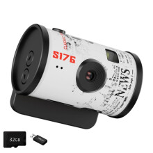 Mini Camera Set with 1080P Video and Pocket Carry Design for Travel White