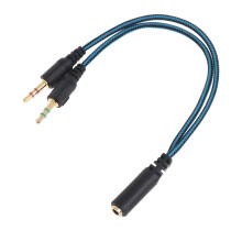 headsets Splitter Cable for PC 3.5mm plugs Headphones Adapter Convertors Cord