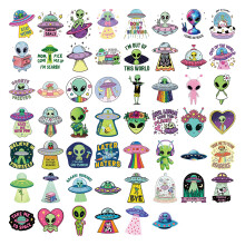 Alien Theme Label Set for Laptop Covers, Luggage, and Flat Items