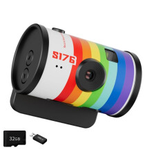 Portable Mini Camera Set with Filters, 1080P Video and 32GB Card Rainbow colors