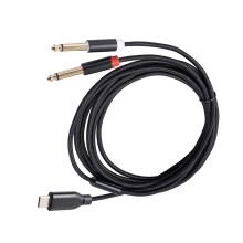 USB C to 6.35mm 1/4inch TRS Cable for Speaker Amplifiers Strong Pull Resistance 3 meters