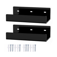 Space Saving Speaker Shelf Set with Acrylic Wall Display Shelves Display Black