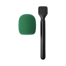 Microphone Adapter For Handheld Stick With Dustproof Sponge Outdoor Interviewing Green