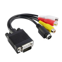 VGA to S Vedio Terminal Adapter Converter VGA to 3RAC +S (AV Cable) Video Cable