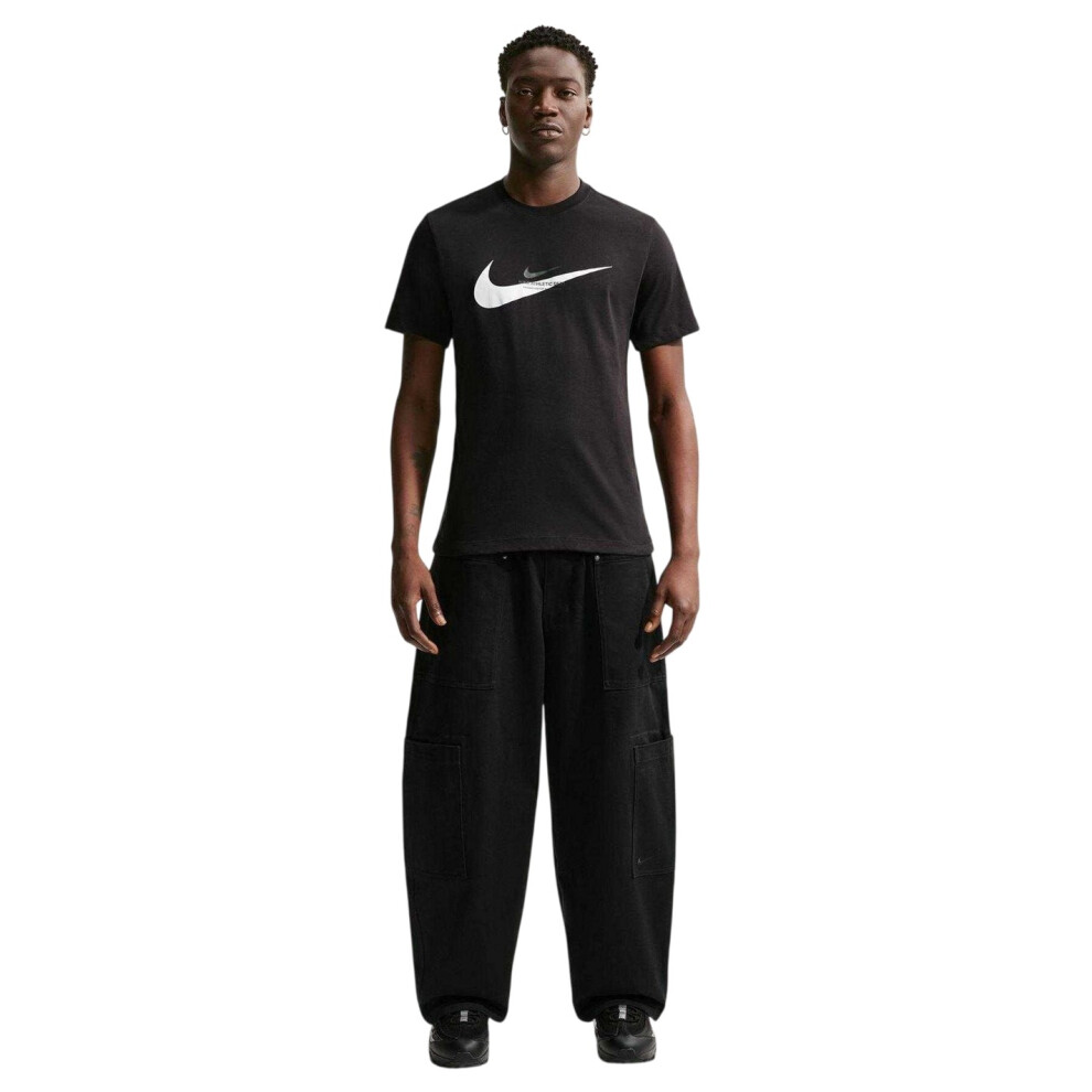 Nike (S, Black) Mens Swoosh Large Logo T-Shirt