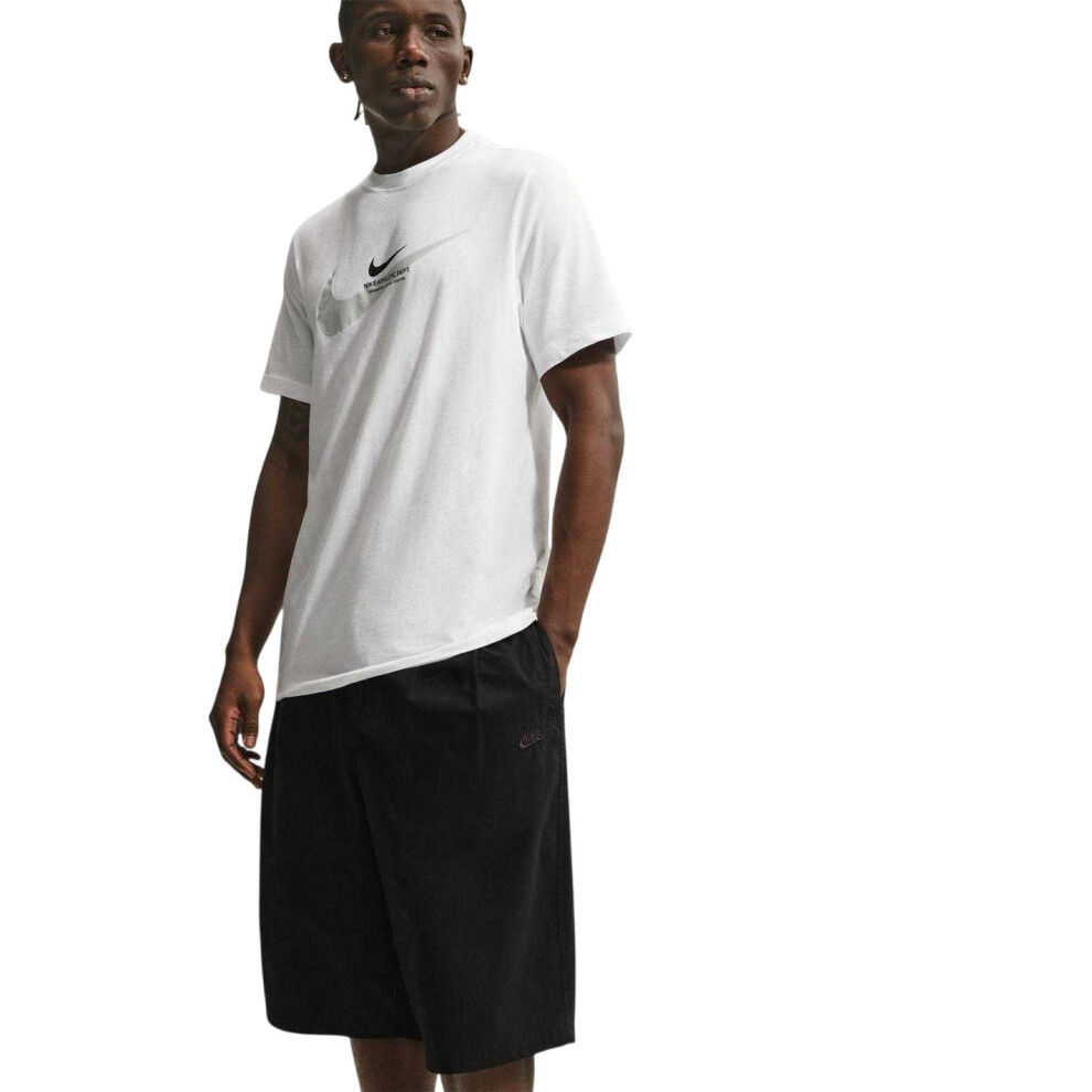 Nike (L, White) Mens Swoosh Large Logo T-Shirt