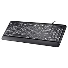Large Font Print USB LED Backlit Keyboard 104 Keys Full Size Computer Keyboard