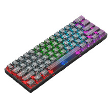 61 Keys Keyboard LED Backlit Full-Transparent Wired Keyboard Gaming Accessories Black