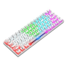 61 Keys Wired Gaming Keyboard Full-Transparent RGB Backlit USB Keyboard for White