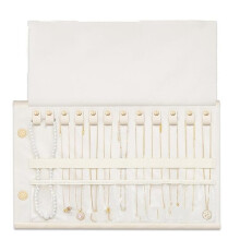 Organizer per Collane da Viaggio Premium, Borsa per Gioielli Pieghevole, Beige, 12 Scomparti