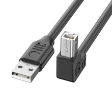 USB 2.0 Type A Male to B Male Scanner Cord High Speed 480Mbps Printer Cabl 0.3m Bend down