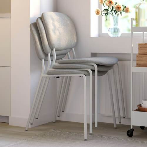 IKEA VIHALS Upholstered Dining Chair-White 2