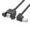 USB TypeB Male to Female Data Transfer Cable with Panel Mount Screws Long 0.3m Bend right 1
