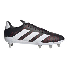 (6 UK, Black/White/Carbon) Adidas Mens Kakari Soft Ground Rugby Boots