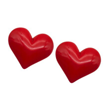 Heart Themed Headphone Clip Skin Friendly Silicone Earphone Ornament For Gamers Red