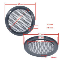 Car Speaker Grill Cover Metal Trim Speaker Grill Mesh for Car Black 3.5 inches