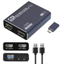 Balabaxer 4K audio video capture card,USB3.0 without HDMI Cable,full HD 1080p capture device for video editing, game recording, online teaching