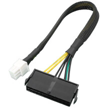 ATX Standard 24Pin Female to 6P Male Internal Power-Supply Adapter Cable Wire A