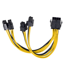8pin to Two CPIE 8pin/6pin Splitter Cord 18AWG for K80 A100 M60 P40 V100 0.2m 8p