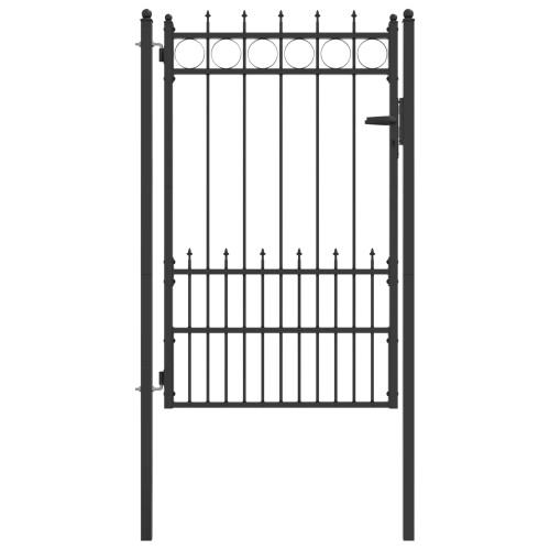 VidaXL vidaXL Fence Gate HORST Steel Black Lockable 1