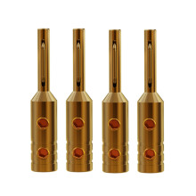 Portable Audio Player Cable Connector Plug 4Pcs Copper Banana Plugs for 5mm Wire Gilded