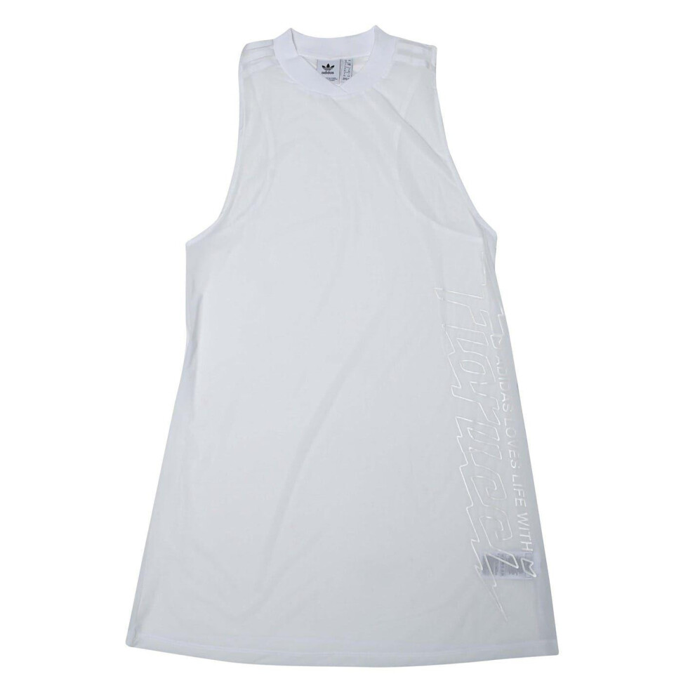 Adidas (4 Uk, White) Womens/Ladies Originals Graphic Print Regular Sleeveless T-Shirt Dress