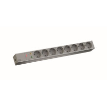 ALLNET 19"zbh. Steckdosenleiste, 8xDosen(CEE7)->Stecker(CEE7), ÜS, Bachmann,