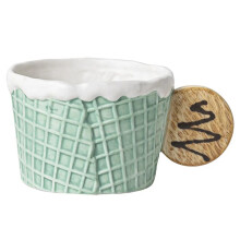 Creatieve Cookie Waterbeker Leuke Keramische Mok Kantoor Afternoon Tea Koffiekopje Thuis Ontbijt Melkbeker, Groen, Rond Handvat