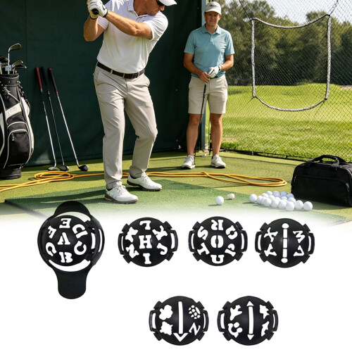 Golf Ball Marker Set with Pattern Inserts for Alignment Practice Use 1