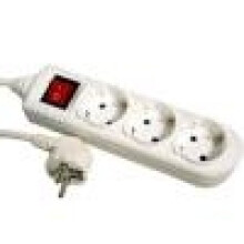 Bachmann Tischsteckdose, 3xDosen(CEE7)->Stecker(CEE7), 1,5m, mit Schalter, weiß, SELLY,