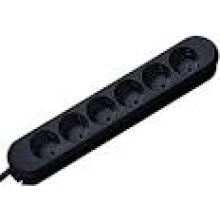Bachmann Tischsteckdose, 6xDosen(CEE7)->Stecker(CEE7), 3m, Schwarz, SMART,