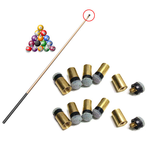 10Pcs Pool Cue Tip  Ferrules Set Billiards Replacement Accessories 13MM 2