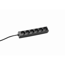 Bachmann Tischsteckdose, 6xDosen(CEE7)->Stecker(CEE7), 1,5m, Schwarz, SELLY,