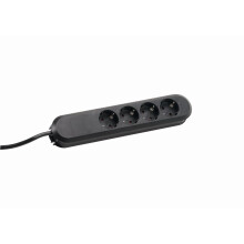 Bachmann Tischsteckdose, 4xDosen(CEE7)->Stecker(CEE7), 1,5m, Schwarz