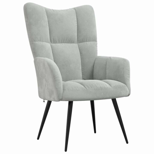 VidaXL vidaXL Relaxing Chair Light Grey Velvet 1