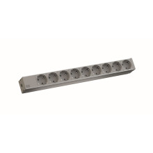 ALLNET 19"zbh. Steckdosenleiste, 9xDosen(CEE7)->Stecker(CEE7), Bachmann,