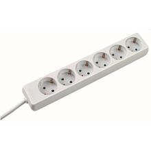Bachmann Tischsteckdose, 6xDosen(CEE7)->Stecker(CEE7), 1,5m, weiß, SELLY,