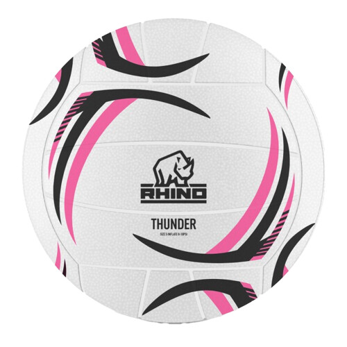 (5, White/Pink/Black) Rhino Thunder Netball