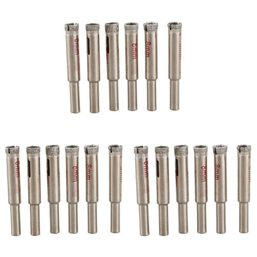 18 Pcs 8mm Diamond Core Drill Bits Ceramic Tile Glass Hole Saw 1