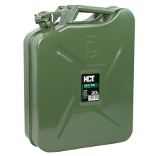 (20L Jerry Can) KCT Jerry Can Durable Metal Fuel Tank Petrol Diesel Gas Spare Oil Gasoline Storage Container for Vehicle Car Motorbike
