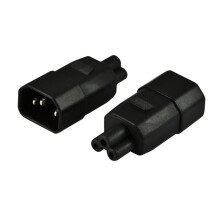 Netzkabel 230V Adapter C14-Stecker -> C5-Buchse (Mickey-Mouse/Kleeblatt)
