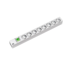 ALLNET 19"zbh. Steckdosenleiste, 8xDosen(CEE7)->Stecker(CEE7), Schalter, Bachmann,
