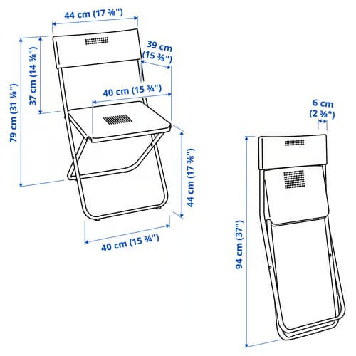 IKEA FEJAN Folding Chair-White 2