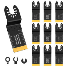 10-Piece 34mm Oscillating Saw Blade Set (Includes 3 Mounting Spacers), Suitable for Cutting Wood and Metal