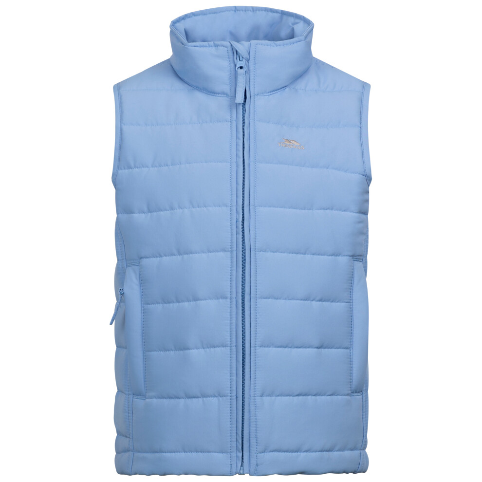 Trespass Kids Quilted Gilet Jadda Blue 3/4 - Image 3