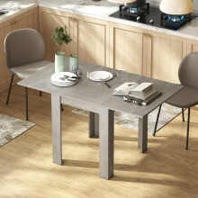 HOMCOM Folding Dining Table for 4-6, Drop Leaf Table for Small Spaces, Grey