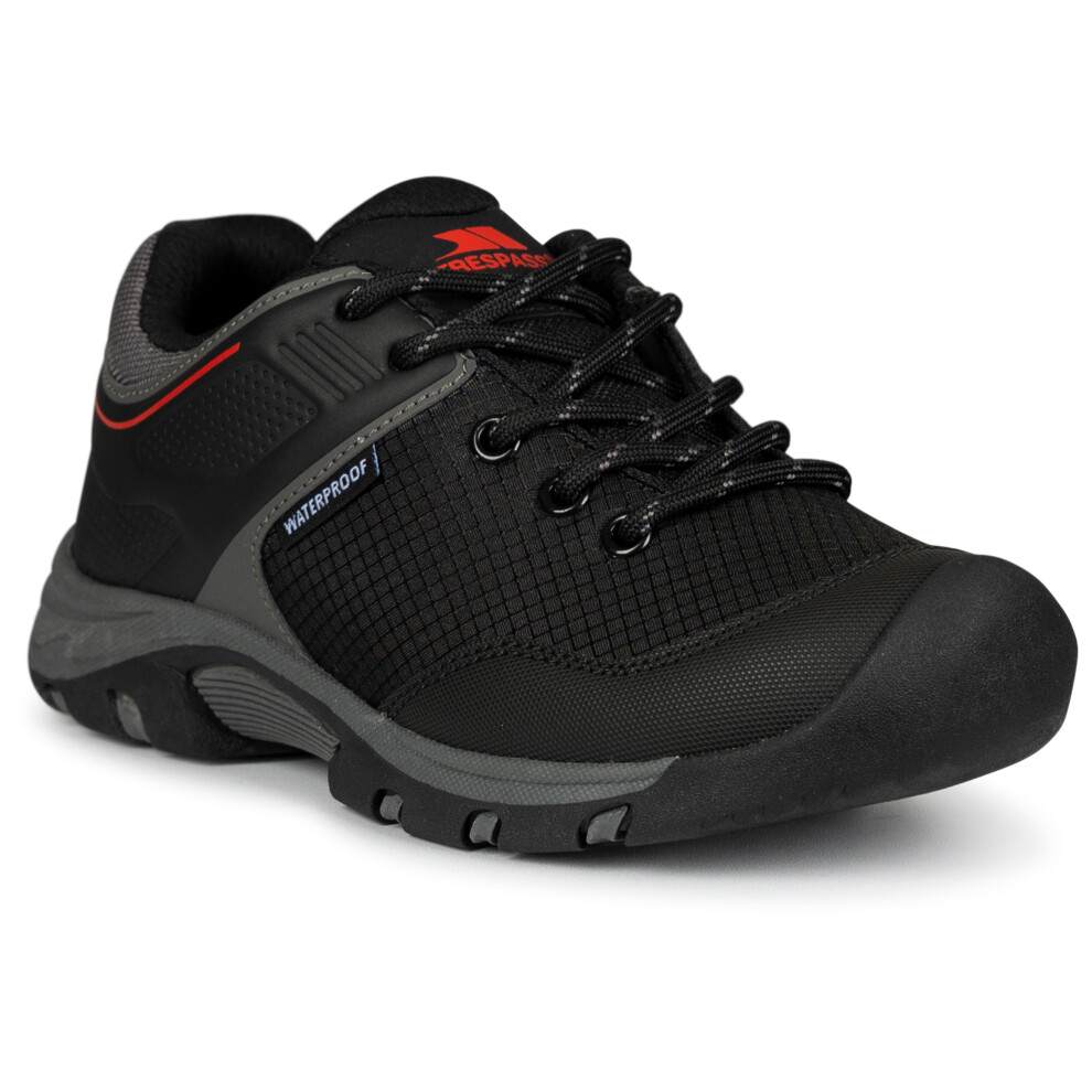 Trespass (3, Black / Red) Kids Trainers Lace Up Sports Shoes Bevin
